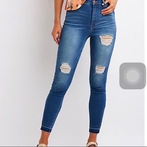 🦋 High Waisted Distressed Charlotte Russe Jeans